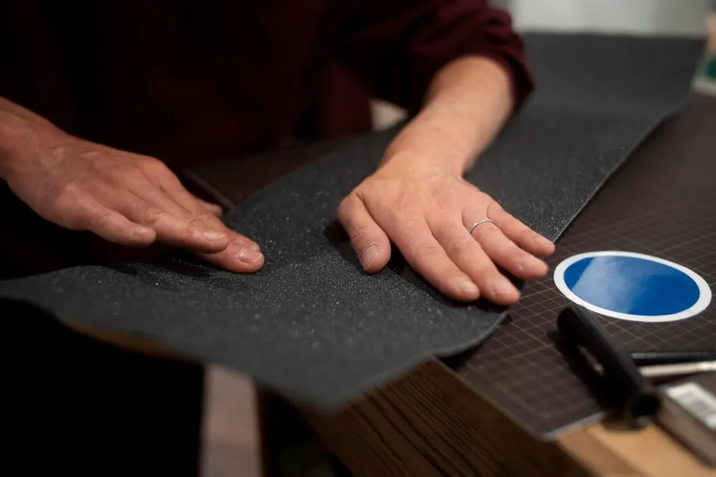 Designer adjusts the sample