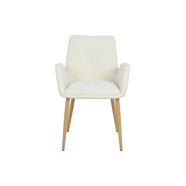 EDEN White Boucle Chair With Arms - Image 2