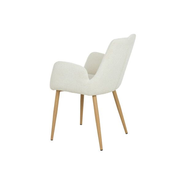 EDEN White Boucle Chair With Arms - Image 4