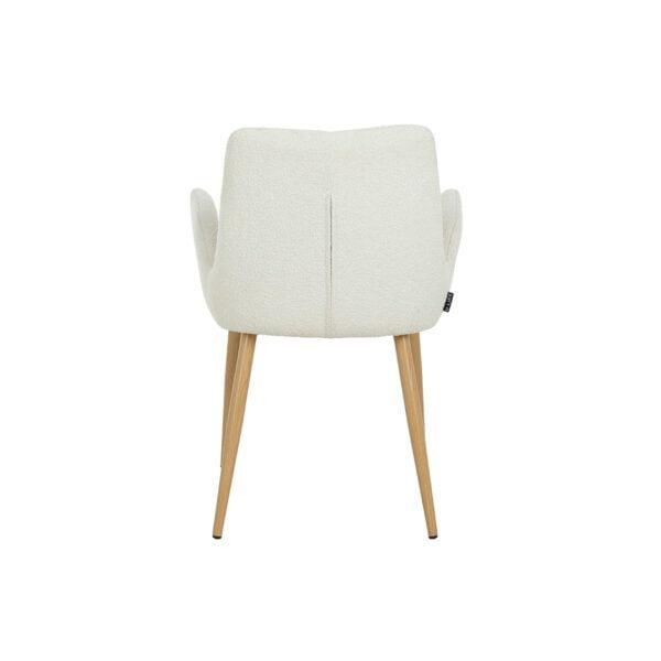 EDEN White Boucle Chair With Arms - Image 5