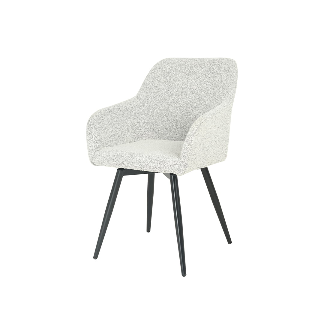 off white boucle dining chair