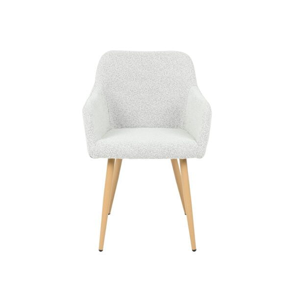 BEATA Boucle Swivel Chair With Wood Transfer Leg - Image 2