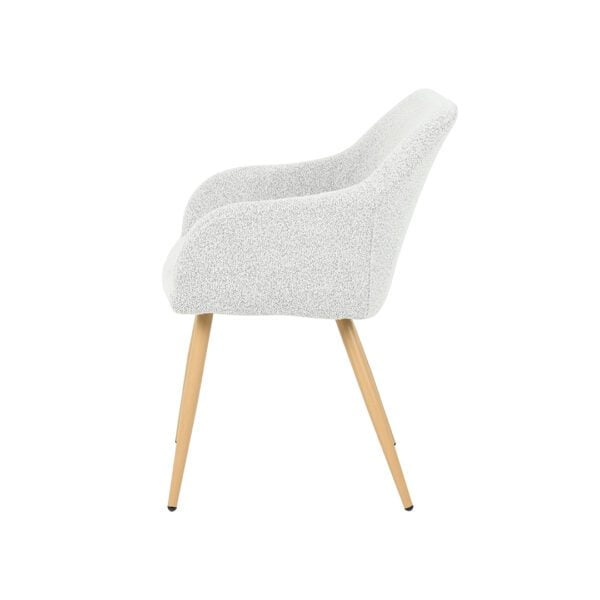 BEATA Boucle Swivel Chair With Wood Transfer Leg - Image 5