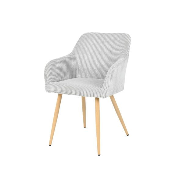 BEATA Boucle Swivel Chair With Wood Transfer Leg - Image 3