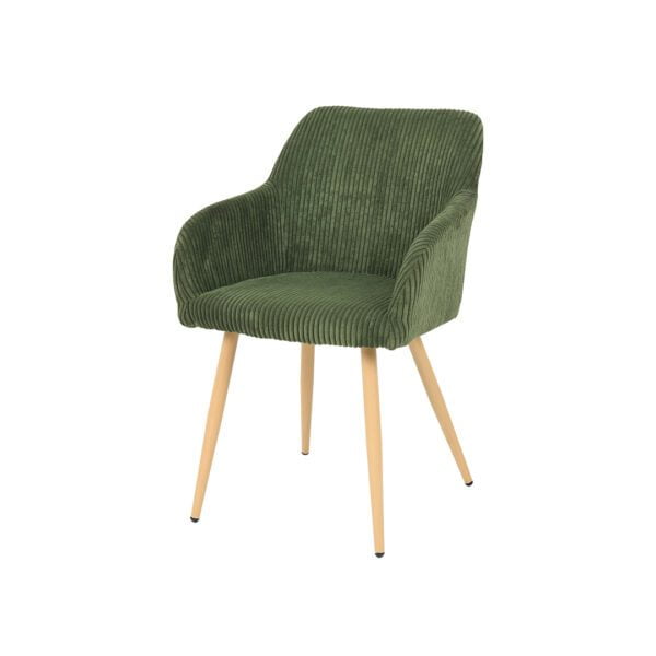 BEATA Boucle Swivel Chair With Wood Transfer Leg - Image 4